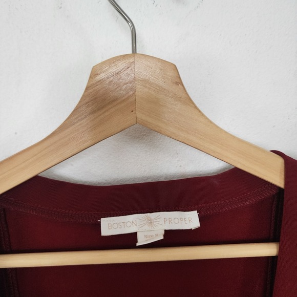 Womens Boston Proper Red 3/4 Sleeve Shirt Size Small - Picture 4 of 4